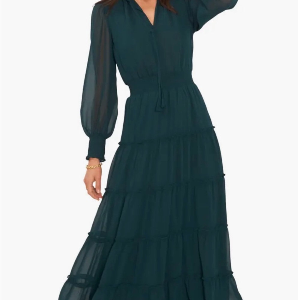 1.State large tiered dress. Ponderosa Pine Green Great Condition